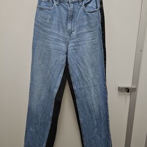 PacSun Two-Tone Blue and Black Boyfriend Straight Jeans